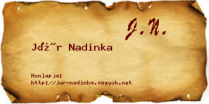 Jür Nadinka névjegykártya